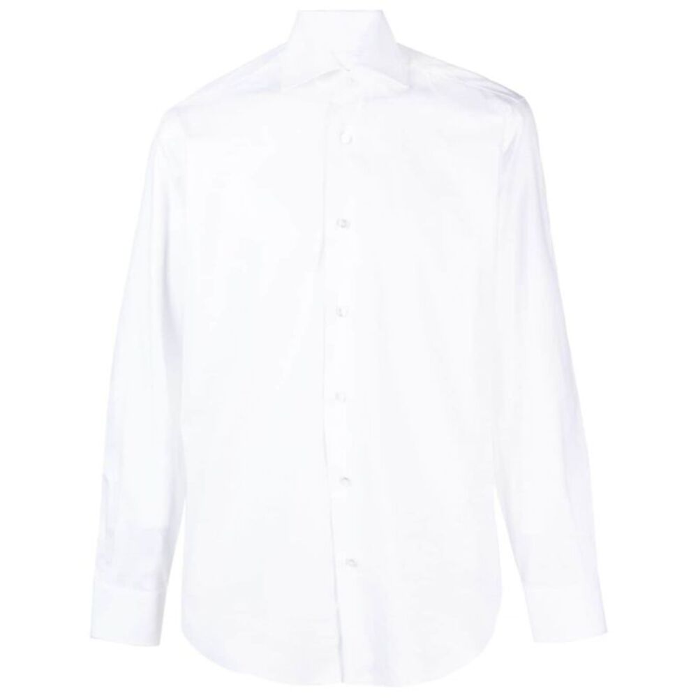Barba Men White "I" Semi-Slim Shirt